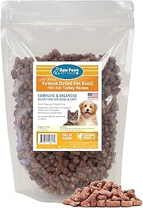Raw Paws Premium Raw Freeze Dried Dog Food & Cat Food, 16 oz - Antibiotic-Free - Made in USA Only - Grain, Gluten and Wheat Free - All Natural Pet Food