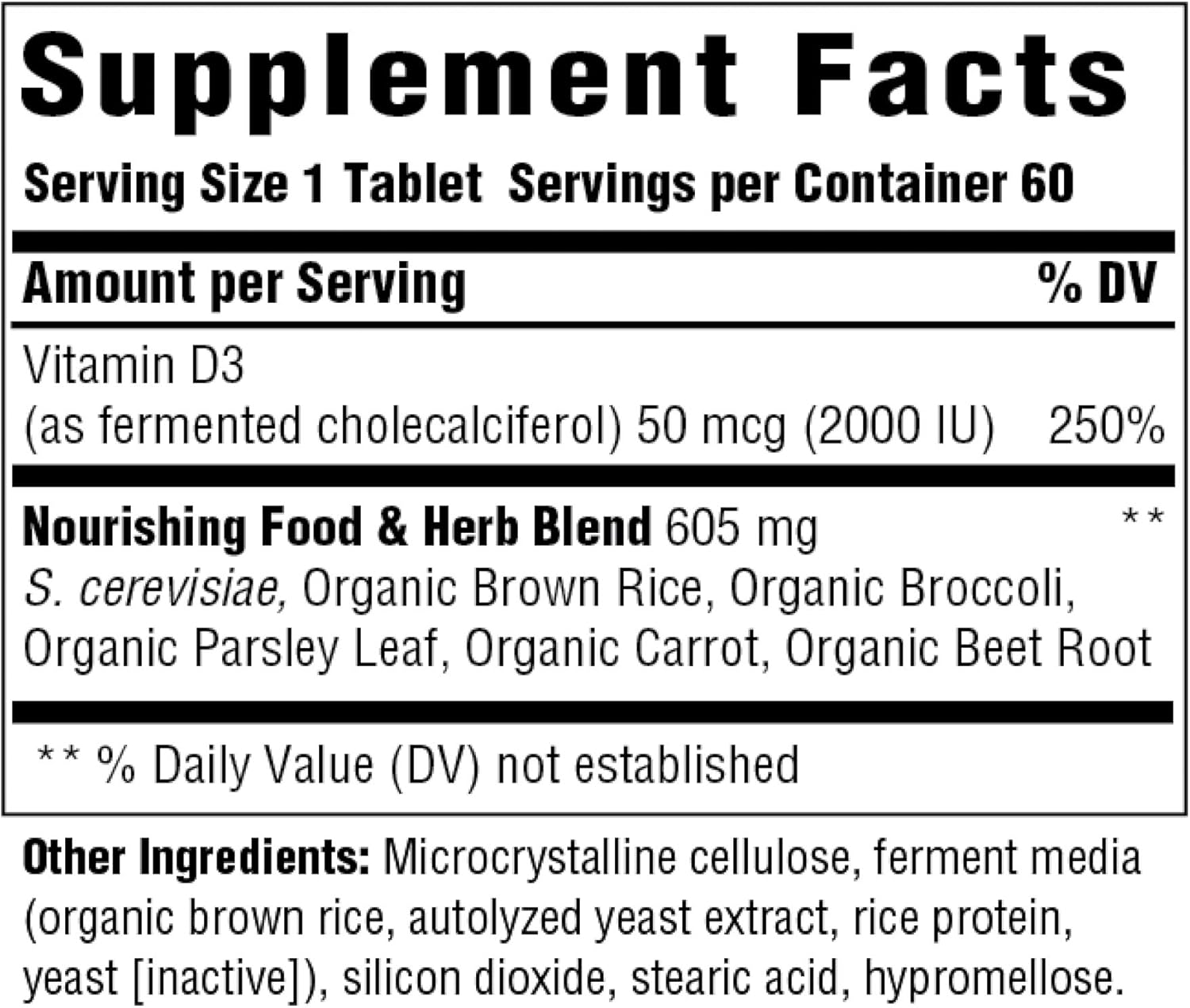 MegaFood, Vitamin D3 2000 IU, Immune and Bone Health Support, Vitamin and Dietary Supplement, Gluten Free, Vegetarian, 60 Tablets (60 Servings): Health & Personal Care