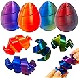 4 Pcs 3D Printed Spiral Egg Fidget Toy Pass Through Stress Relief Desk Toy Fidget Ball Relax Anxiety Toy for Children Adult Christmas Party Favor Gifts