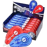 Vobou White Correction Tape, For school, Office (12pack, 6M/256" x 0.2") | Easy To Use Applicator for Instant Corrections Wrong Writing At Any Time, Tear-Resistant Correction tape Bulk，Red and Blue