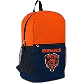 FOCO NFL Officially Licensed Football Team Color Primary Logo 2 Tone Big Logo Color Block School Bag Travel Backpack - Chicago Bears