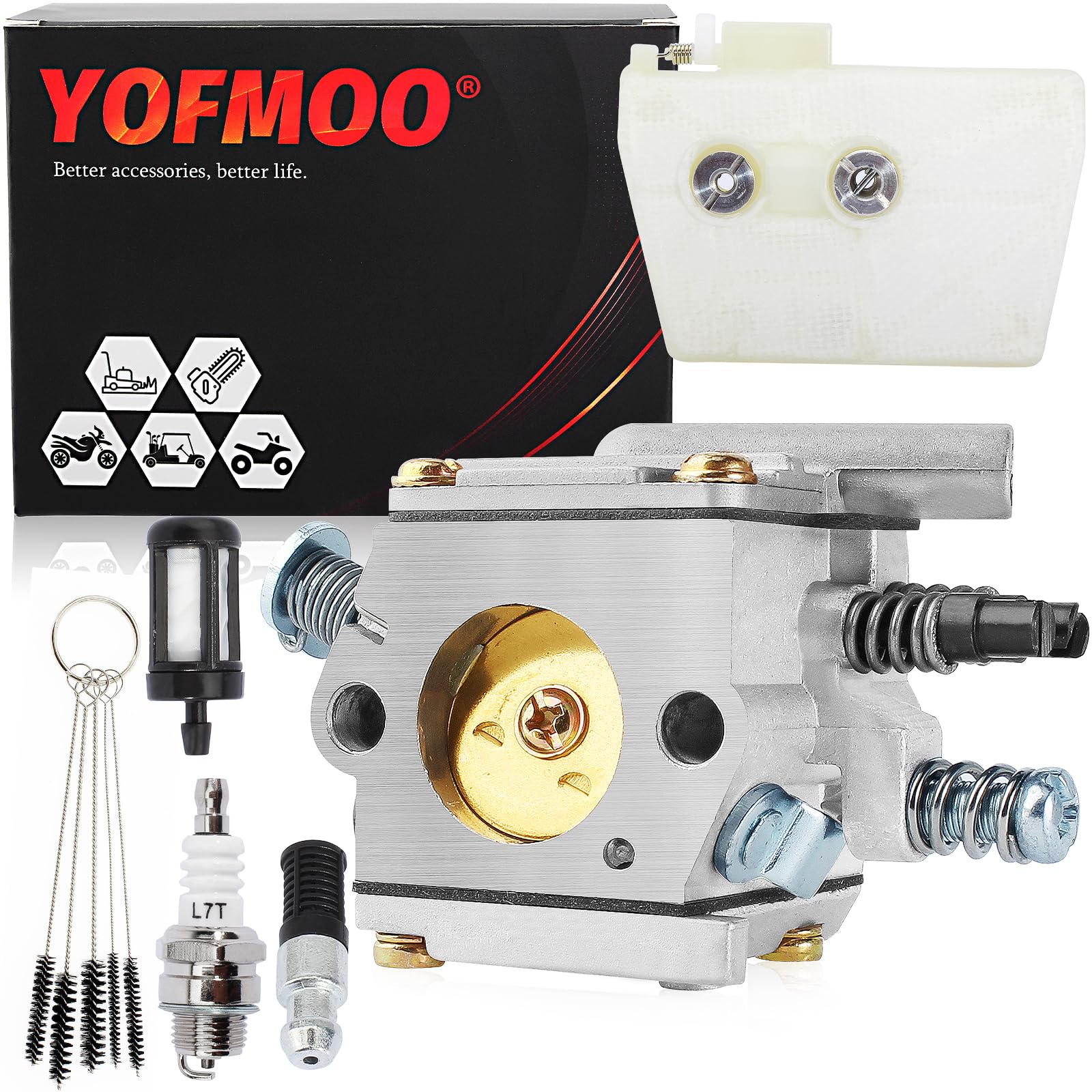 Yingshop YOFMOO Carburetor Kit Compatible for Stihl 038 MS380 MS381 MS382 038 AV Super Magnum Chainsaw Zama C3-S148 Tillotson HE-19 Carb 11191200602 11191200605 11191200650