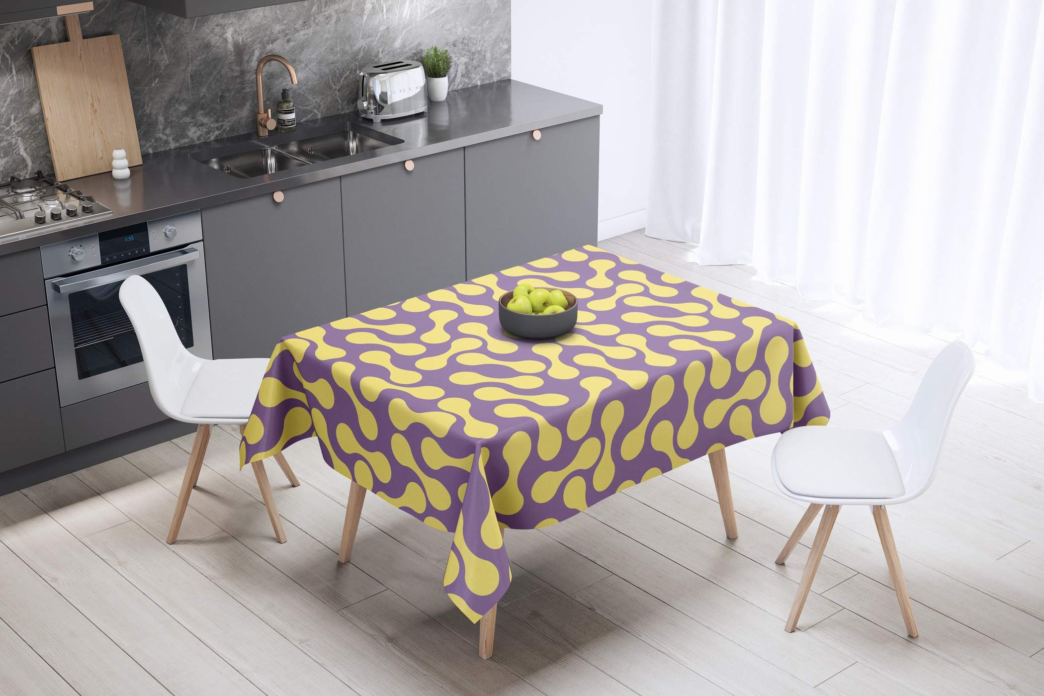 Bonamaison Kitchen Decoration, Tablecloth, 140cm x 140cm - Designed and Manufactured in Turkey