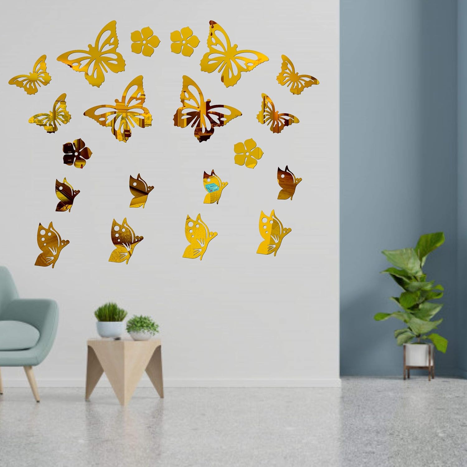 Buy Look Decor Butterfly Golden Pack Of 20 Code 271 Acrylic