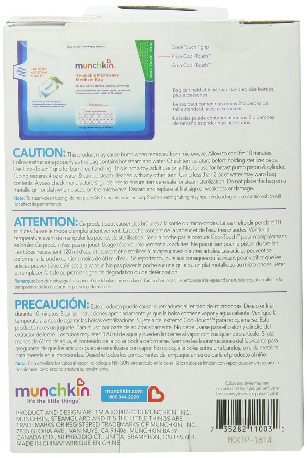 Amazon.com: Munchkin Vapor Guardia Microondas Esterilizador ...