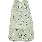 HALO Micro-Fleece Sleepsack Swaddle, 3-Way Adjustable Swaddle Blanket for Newborn and Infants, TOG 3.0 for Cold Climates, Hip Healthy, Cozy Pandas, Small, 3-6 Months