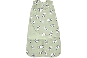 HALO Micro-Fleece Sleepsack Swaddle, 3-Way Adjustable Wearable Blanket, TOG 3.0, Cozy Pandas, Newborn, 0-3 Months
