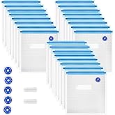 Higfra Reusable BPA Free Vacuum Sealer Bags (8.5 * 8.5in), 31 Pcs (24 Pcs Vacuum Zipper Bag & 2 Seal Clips & 5 Air Valves), Plastic, Clear, Double Zipper Seal, Microwaveable, Food Storage, Cooking