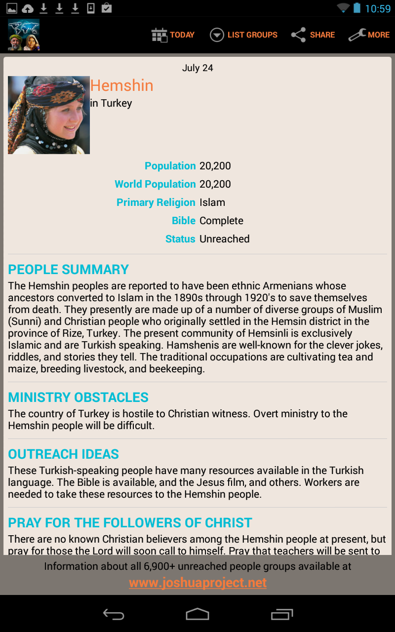 Unreached People of the Day Apps & Games