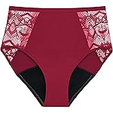Thinx Ultra-Soft Hi-Waist Period Panties for Women, Leakproof, Reusable, Lace Trim, Holds Up to 12 Tampons