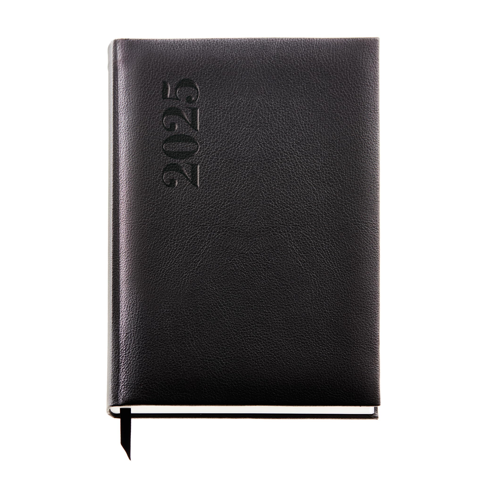 Miquelrius - 2025 Diary, Yearly Diary 155 x 213 mm, Day Page Agenda, Stitched Padded Hard Cover, 80 g/m² Paper, Spanish, English and Portuguese, Black