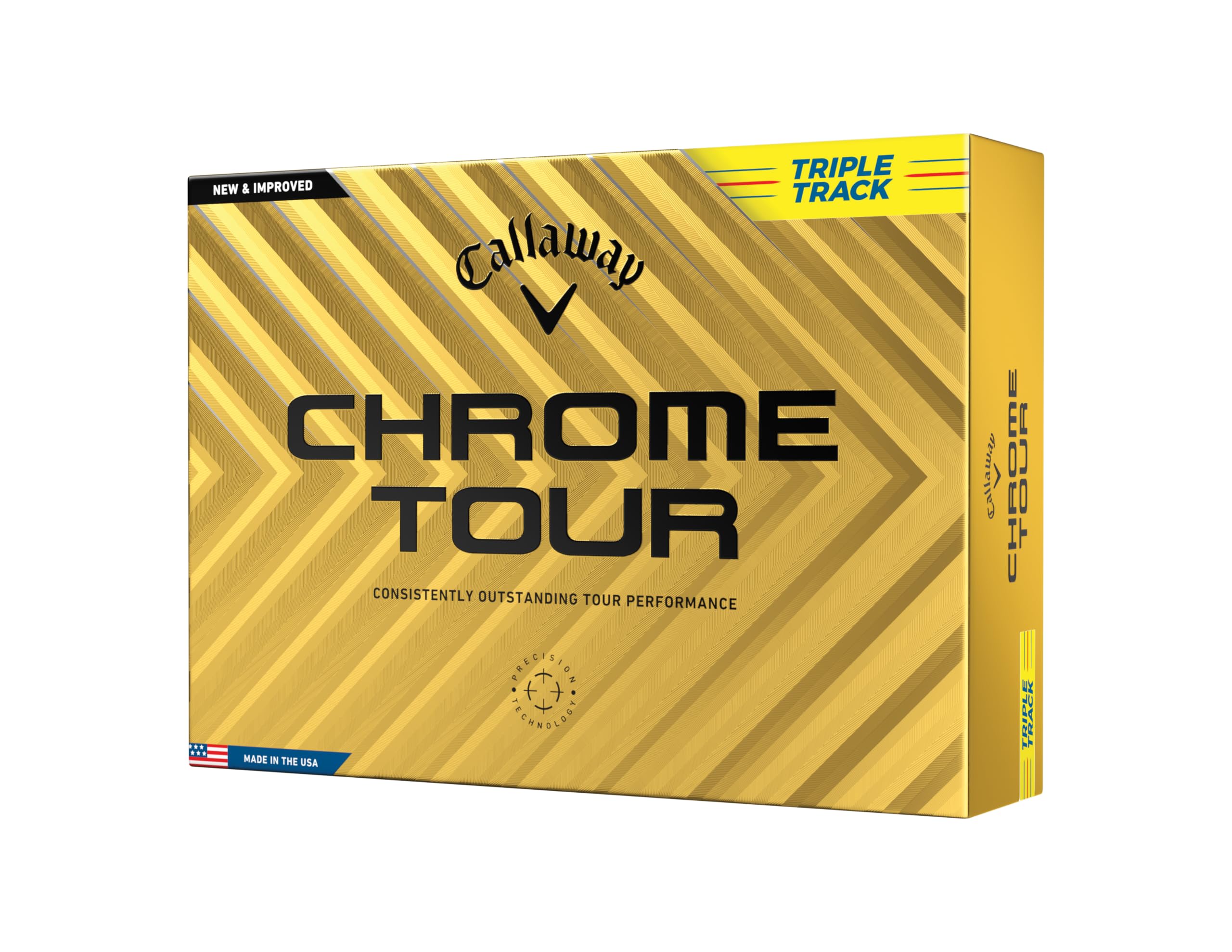キャロウェイ(Callaway) ゴルフボール CHROME TOUR YLW 24 TRIPLE TRACK 1ダース(12個入り) 4ピース構造 トリプル・トラック イエロー の商品画像