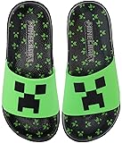 Minecraft Boys' Sport Slide Sandals, Indoor Outdoor