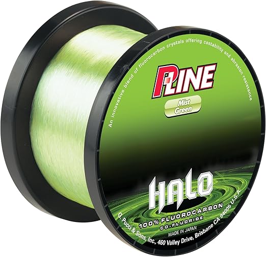 PLine Halo Fluorocarbon Mist Green Fishing Line 2000 YD Bulk Spool