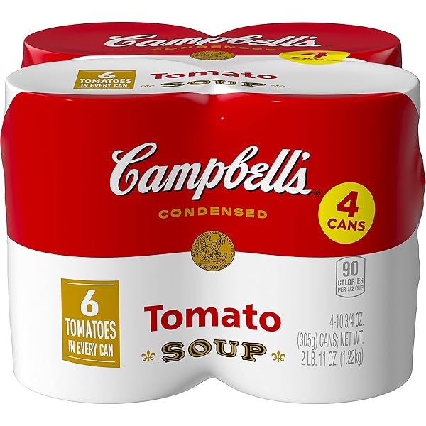 CAMPBELL’S CONDENSED TOMATO SOUP, 10.75 OUNCE CAN WITH POP-TOP LID (PACK OF 4) (PACKAGING MAY VARY)