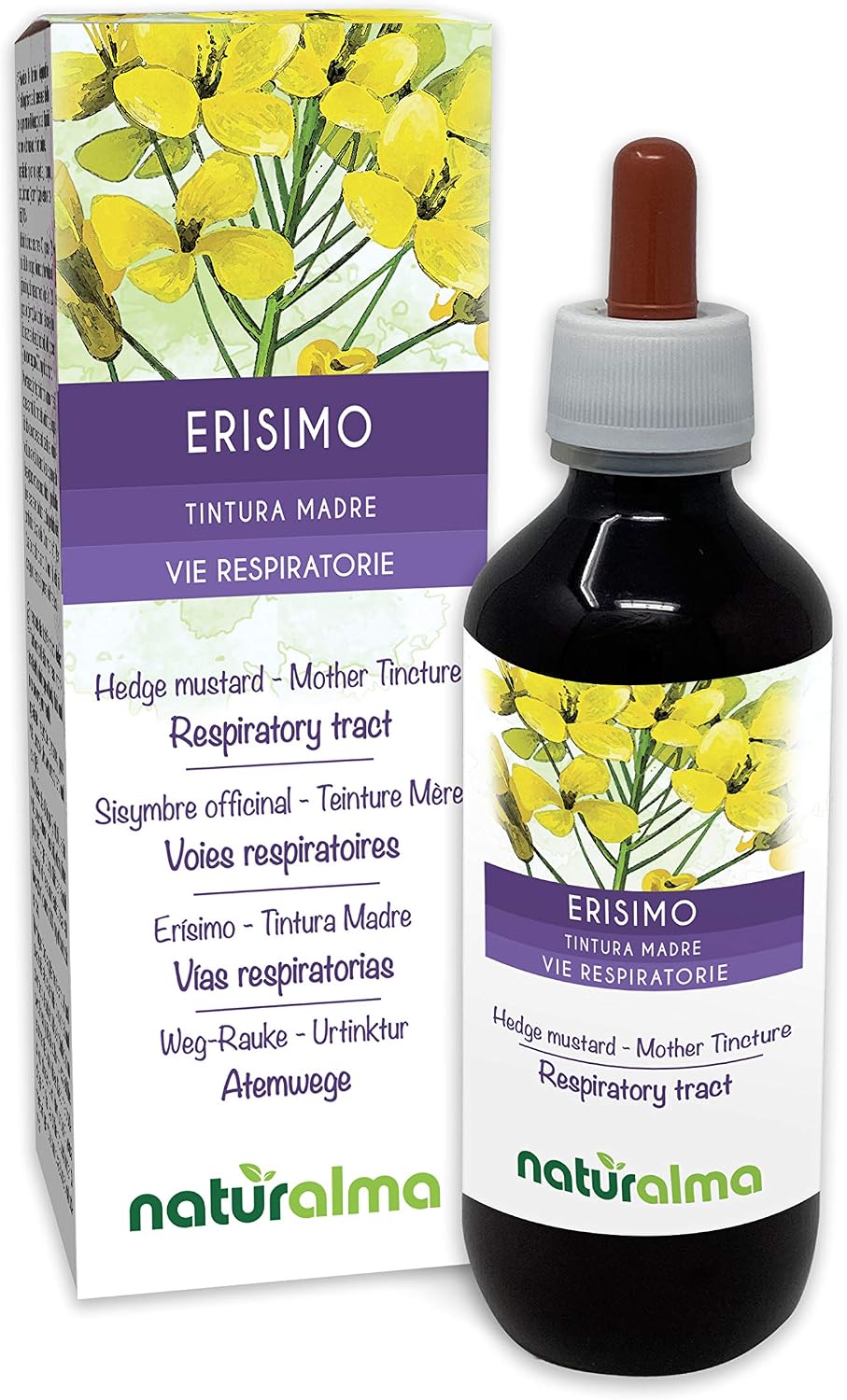 Hedge Mustard or Singer's Plant (Sisymbrium officinale) Flowering Tops Alcohol-Free Mother Tincture Naturalma
