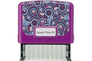 PLUS(プラス) Identity Theft Prevention Confidential Security Stamp 2.25” x 0.75" Purple Paisley