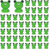 Tindobewan 100 PCS Mini Resin Frogs - Miniature Plastic Green Frog Figures for Craft, Garden Decor, Home Decorations (Green S2)