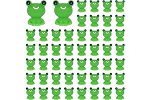 Tindobewan 50 PCS Tiny Frog Mini Resin Frogs Miniature Plastic Green Frog Figures for Craft, Garden Decor, Home Decorations(Green S2)