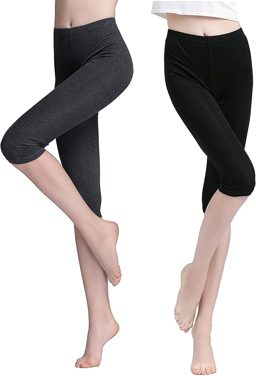 Vinconie Damen Leggings Kurz 3 4 Lange Hose Unter Rock Yoga Pants Sporthose Capri Leggins Kurz Amazon De Bekleidung