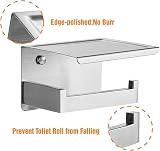 HITSLAM Brushed Nickel Toilet Roll Holder with Phone Shelf SUS 304 Stainless view 4