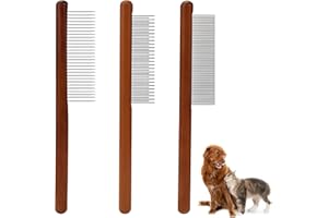Cat Comb Dog Comb 3 Pcs, Cat Brush for Shedding Wood Comb for Dog Brush, Cat Brushes for Long Haired Cats Pet Brush Remove Li