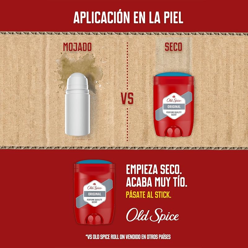 Original Desodorante en Barra para Hombre Sin Aluminio, 4x50ml