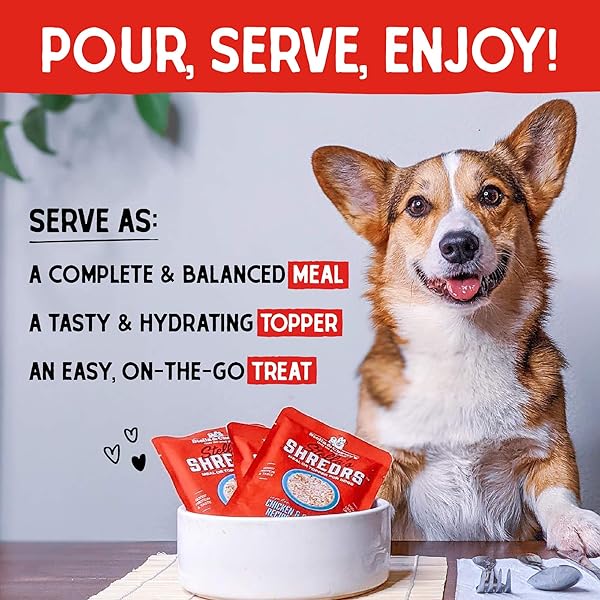 STELLA & CHEWY’S GRASS FED BEEF & LAMB SHREDRS – PREMIUM DOG FOOD POUCHES – PERFECT FOR PICKY EATERS – 12 PACK, 2.8OZ EACH