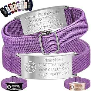 Meuvexa Personalized Medical Alert Bracelet Custom Engraved Medical ID Wristband with Engraved Tag Customized for Health-Cons