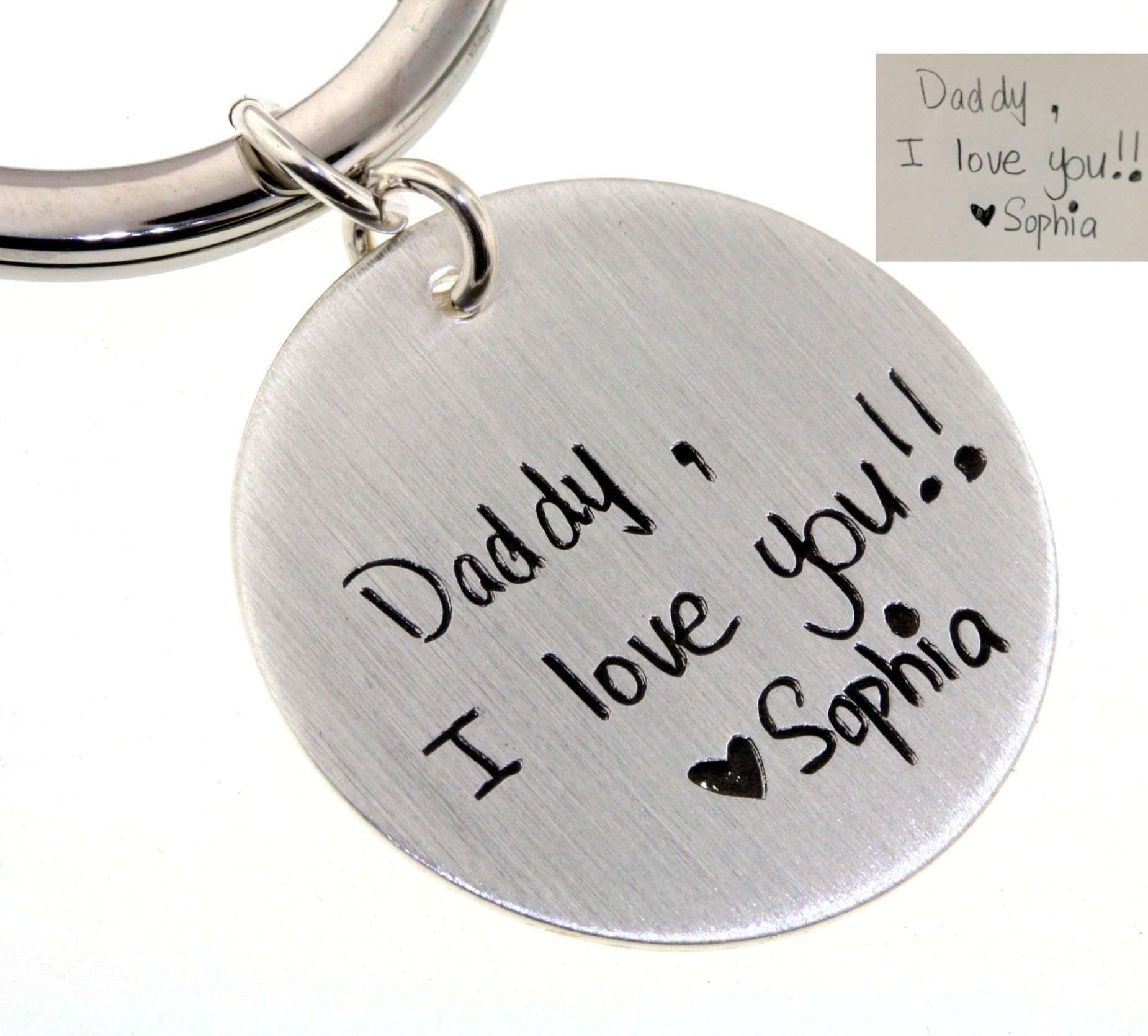 Actual Handwriting Sterling Silver Keychain By Hannah Design