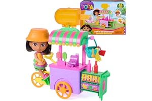 Dora, Pop 'N' Go Treat Cart with 15 Pieces, Transforming Cart & Toy Storage with 6-inch Dora Figure, Kids Toys for Girls & Bo