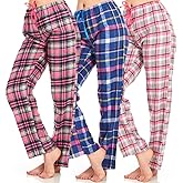 DARESAY 3 Pack: Womens Flannel Pajama Pants - Women's Pajama Bottoms, Soft Comfy PJ Pants Women