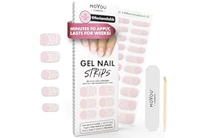 MOYOU London Semi Cured Gel Nail Strips - 20 Pcs. Gel Nail Wraps for Salon-Quality Manicure - Works with Any UV Lamp - Easy to Apply, Trim, & Remove Nails Stickers