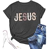 Christian Shirt for Women Jesus T-Shirt Jesus The Way The Truth The Life Retro Bible Verse Inspirational Tee Tops