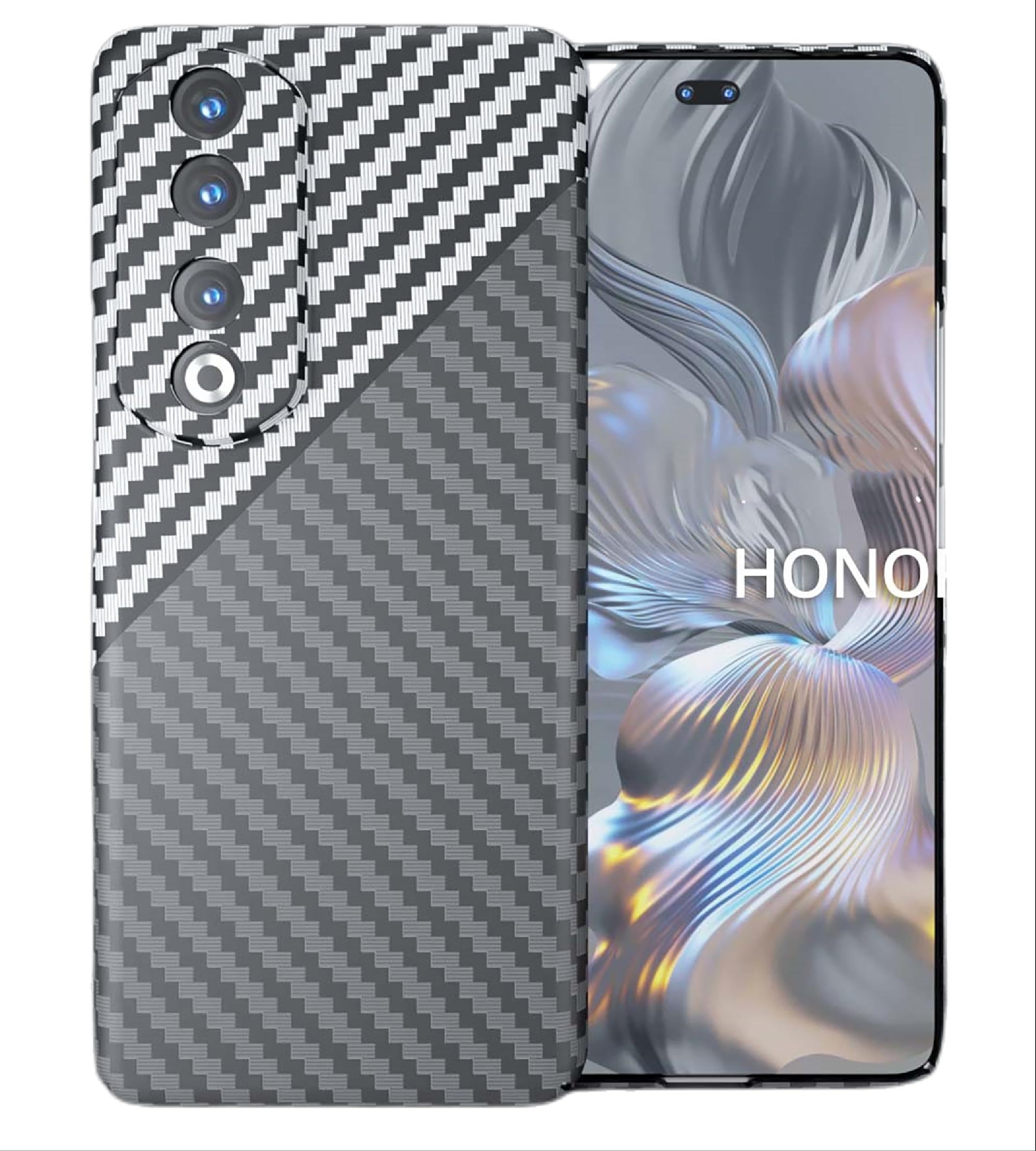 GIOPUEY Case Compatible with Honor 90 5G, Hard PC Material Cover, Comfortable and Smooth to the Touch Phone Case, Shockproof, Anti-Fingerprint - black/white