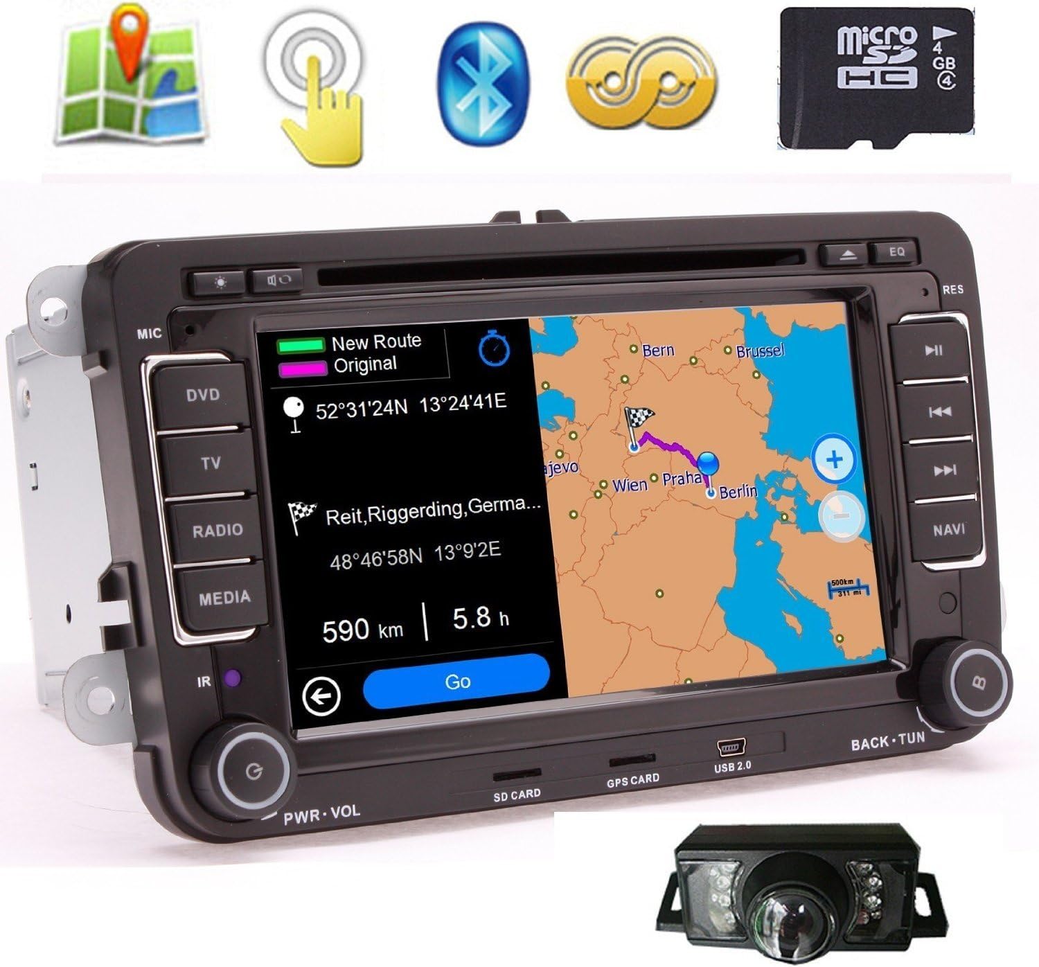 telecamera sul cruscotto con mappe