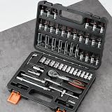 YUFANYA 53-Piece 1/4 Inch Socket Set 72-Tooth Quick Release Ratchet CRV S2 Bits view 7