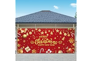Ouddy Mode Christmas Garage Door Decorations, Outdoor Large Christmas Garage Door Cover Banner, Holiday Garage Door Covers 6x13 Ft Murals Backdrop Decoration for Home Holiday Party