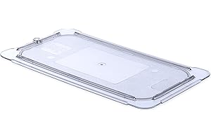 Carlisle FoodService Products Storplus 1/3 Size Universal Lid Flat Food Pan Lid for Catering, Buffets, and Restaurants, Polycarbonate, Clear