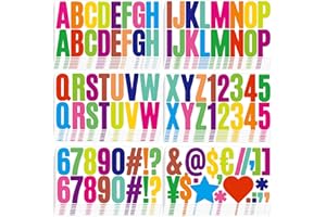METSYTH 800 Pieces 48 Sheets Letter Stickers Large Alphabet Number Stickers 2.5 Inch Self Adhesive Waterproof Vinyl Letters Stickers for Bulletin Board Poster Mailbox Classroom Home Business Decor,Colorful