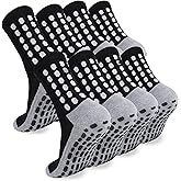 ZXOLDZX 2/4/6 Pairs Men's Soccer Socks Grip Pads Non Slip Football Baseball Soccer Socks for Men Women