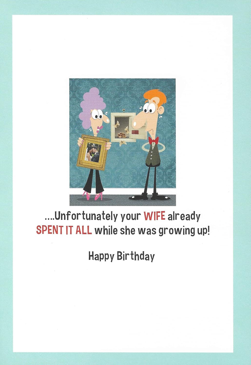 Humorous Son-in-Law Birthday Card ~ Medium Size Card 9"x6", blue|black|oak|beige, 9 inch x6 - Image 3