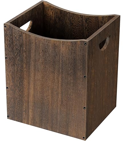 BLUEWEST 2.6 Gallons Wooden Wastebaskets - Solid Acacia Wood Trash Can With Handles - View #13
