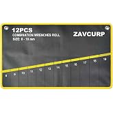 Wrench Roll Up Pouch Metric 12 Pockets (8-19mm) Wrench Organizer | Tool Roll Up Bag, Heavy Duty Tool Pouch, Portable Wrenches Storage, Wrench Holder for Hanging