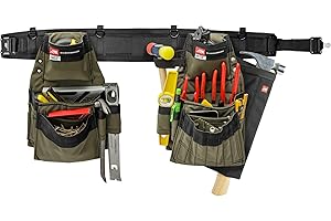 The Diamondback Artisan Tool Belt System, Right Handed, Ranger Green, Large | for Carpenters Electricians Roofers Drywall, Po