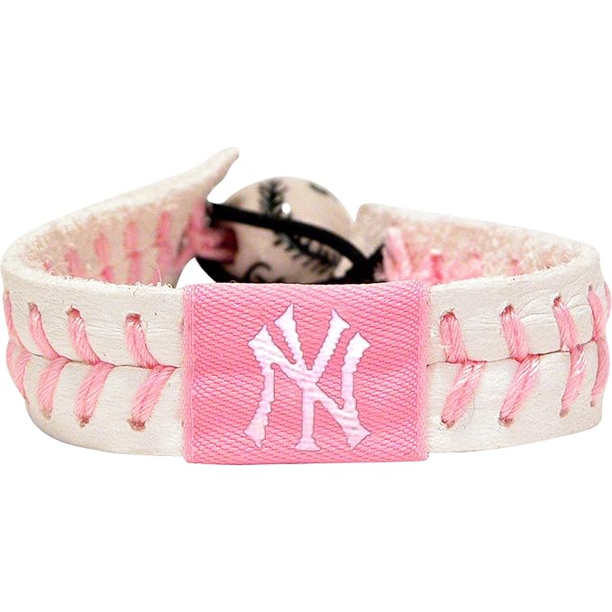 MLB New York Yankees Pink Baseball Bracelet Sports Fan