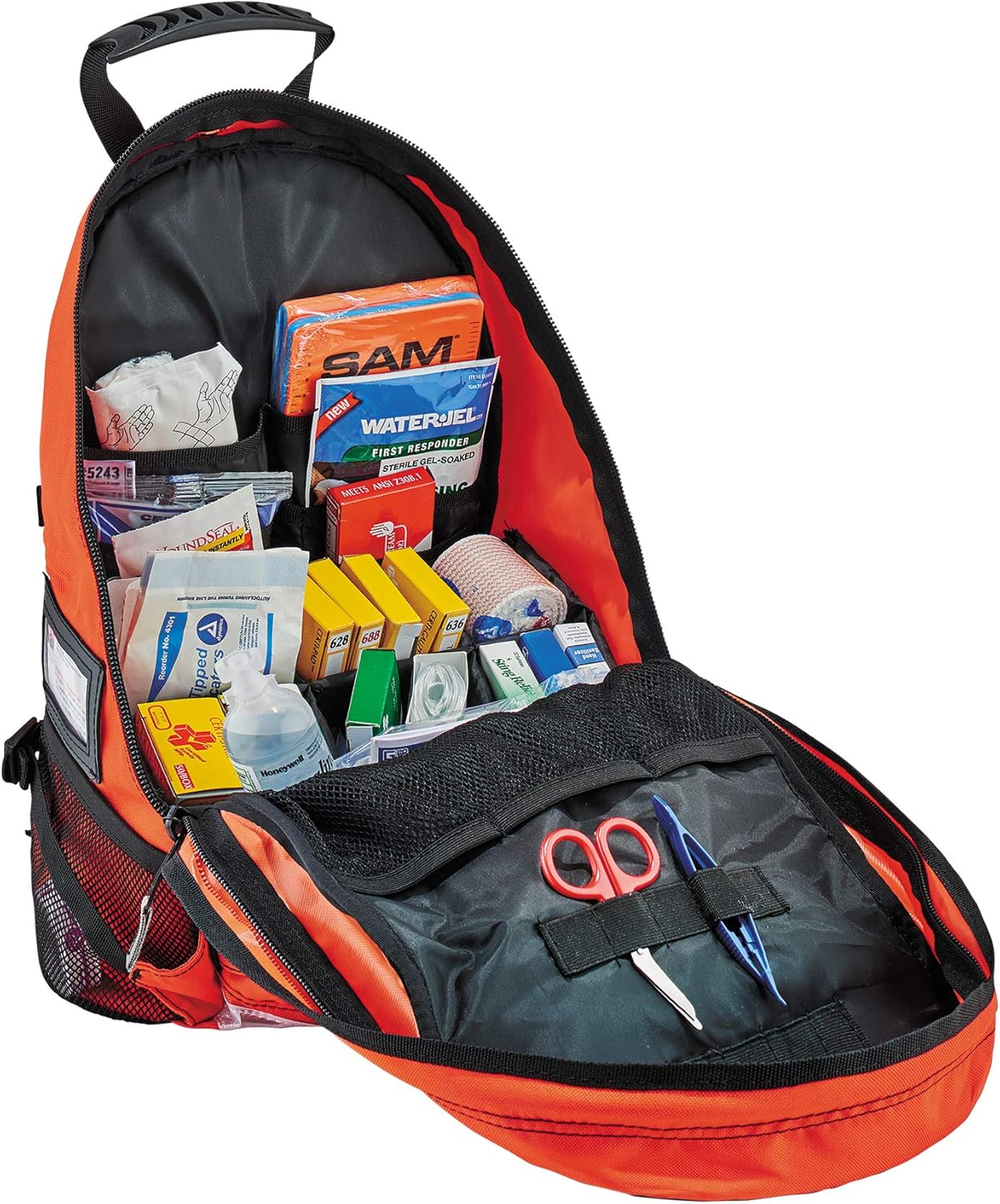 Ergodyne Arsenal 5243 Backpack Trauma Bag, Blue, With Class A+ First Aid Kit Supplies Included, Orange - - 