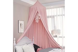 HGGTJJ Extra Large Kids Bed Canopy for Girls Boys Bedroom Decor,Crib Canopy Nursery Canopy Hanging Canopy Blocking Light Canopy Reading Nook Canopy (Coral Pink)