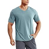 MIER Mens Dry Fit V Neck T-Shirts Workout Soft Short Sleeve Moisture Wicking Running Athletic Gym Casual Tee Tops