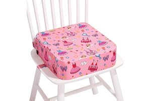 TOTIDYH Toddler Booster Seat for Kitchen Chair, Non-Slip Kids Dining Table Booster Seat with Adjustable Safer Straps, Portable Baby Eating Travel Camping Increasing Cushion